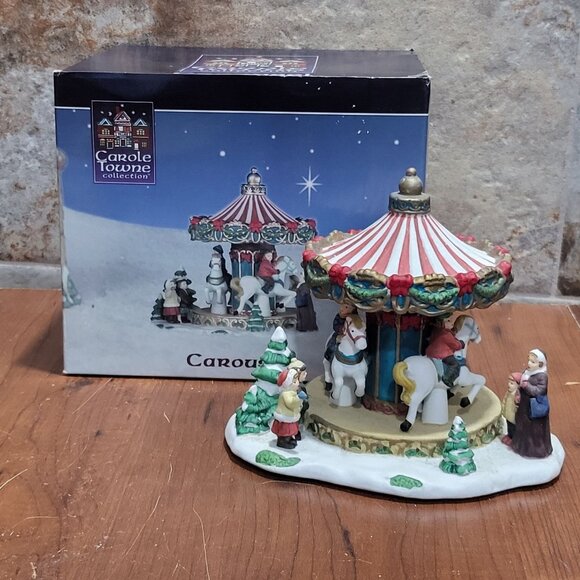 Christmas Carousel Horse Carole Towne Collection 2001 Christmas Village - Picture 1 of 14